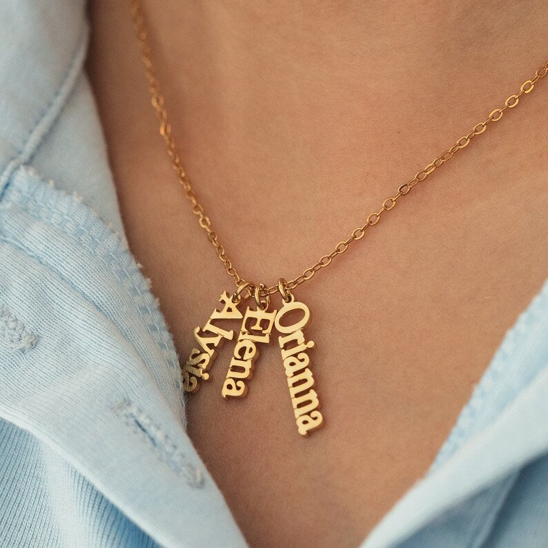 Dangle Vertical Name Necklace
