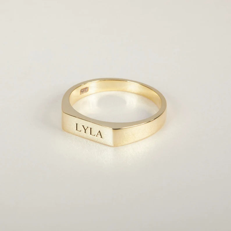 Engraved Name Bar Ring