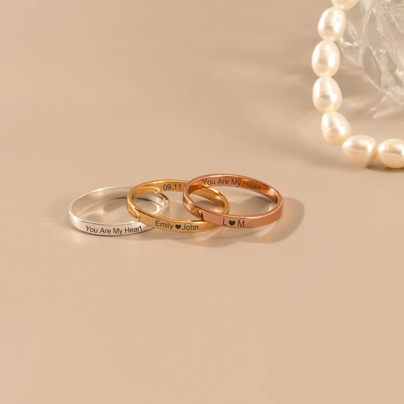 Personalized Stackable Name Rings