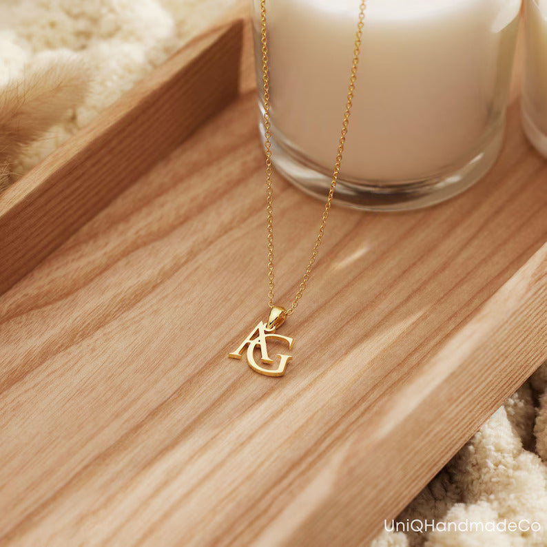 Minimalist Double Initial Necklace