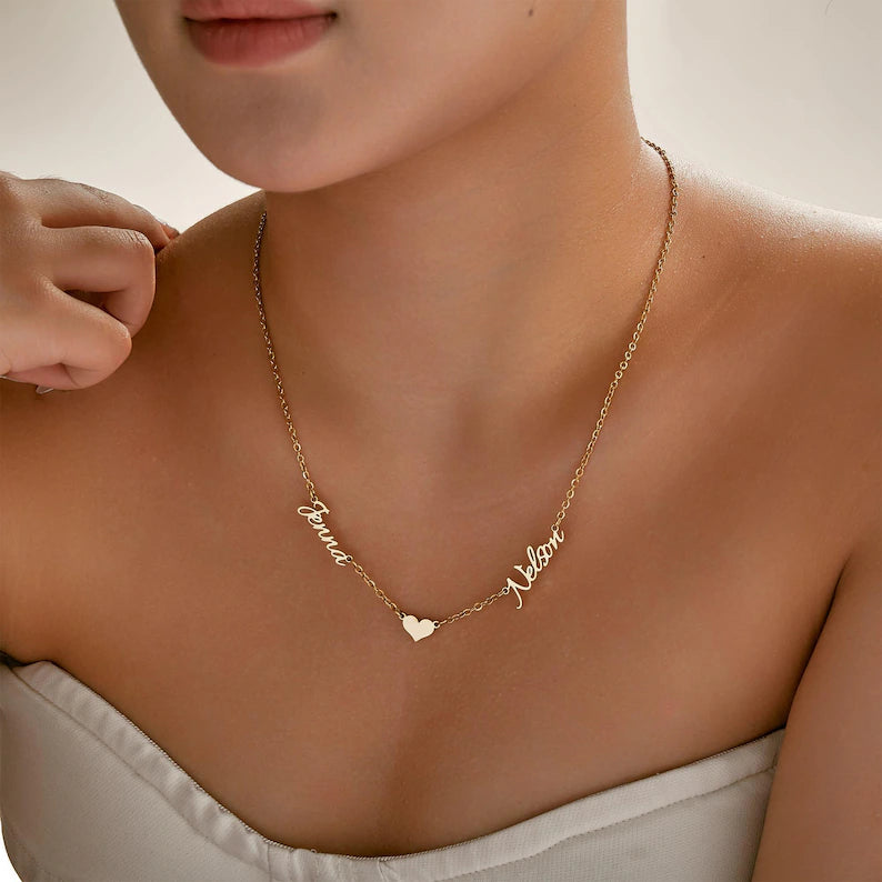 Double Name Heart Necklace