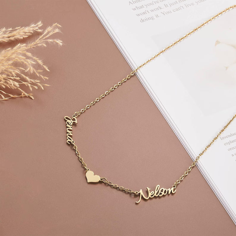 Double Name Heart Necklace