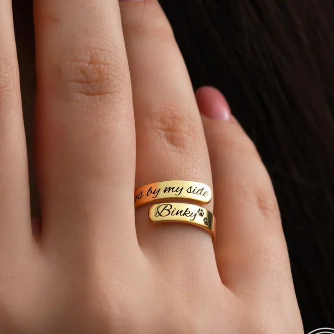 Engraved Double Name Ring