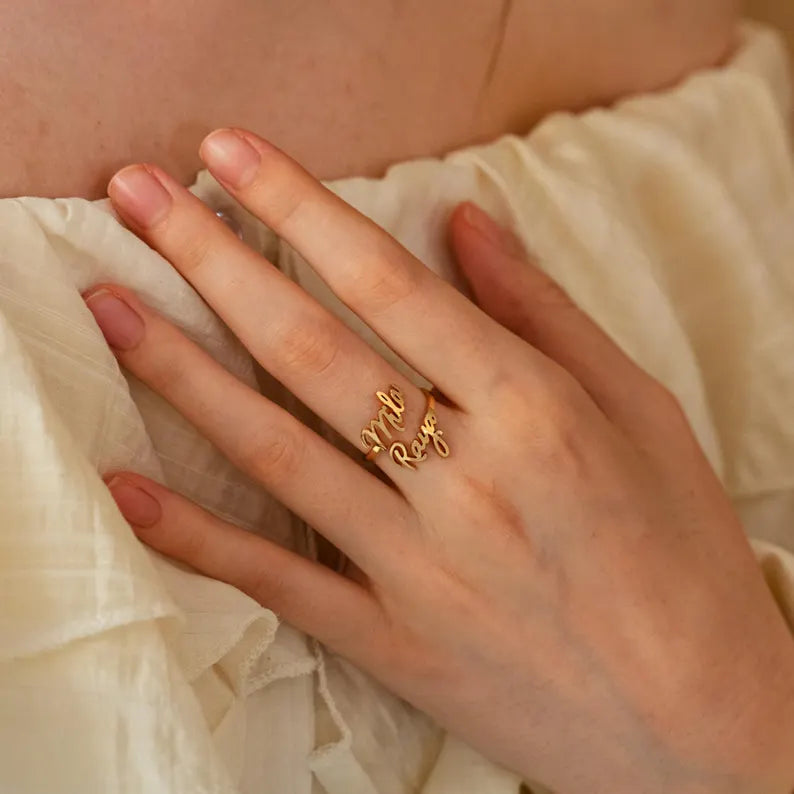 Custom Double Name Ring