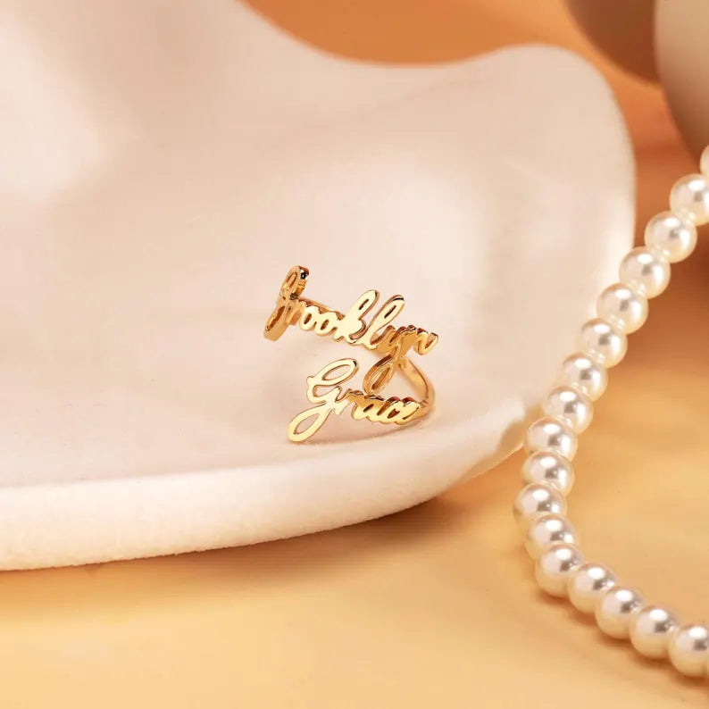 Custom Double Name Ring