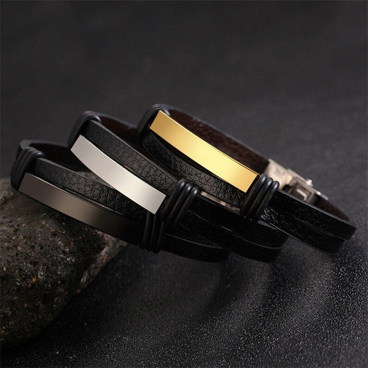 Men's Leather Customize Bracelet