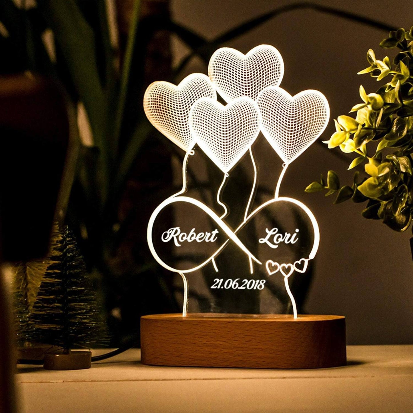 Personalized Heart Night Lamp