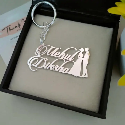 Customize Couple Name Keychain