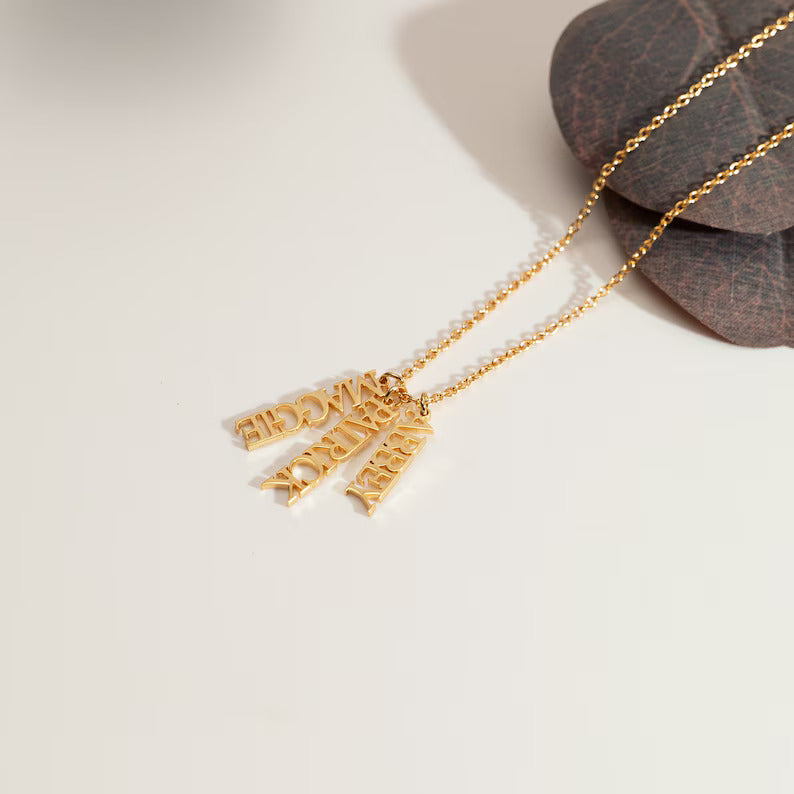 Dangle Vertical Name Necklace