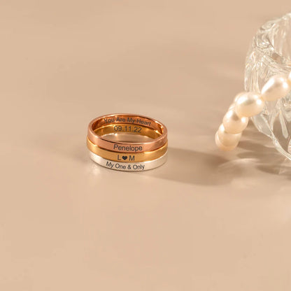 Personalized Stackable Name Rings
