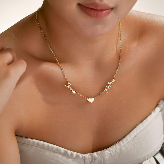 Double Name Heart Necklace