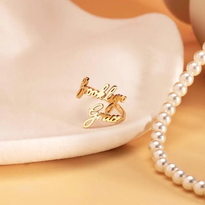 Custom Double Name Ring