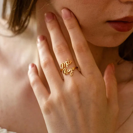 Custom Double Name Ring